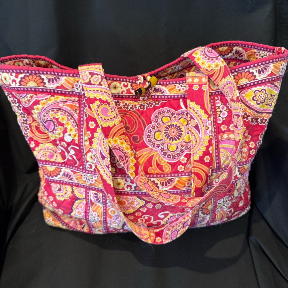 VERA BRADLEY Vibrant Pink Paisley Tote Bag